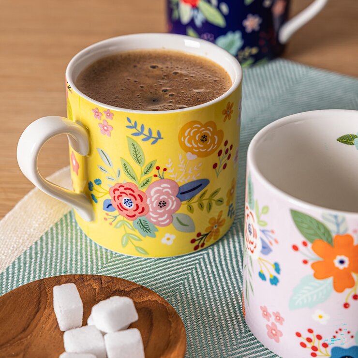 Over & Back 彩繪花紋馬克杯 414毫升 X 6件組