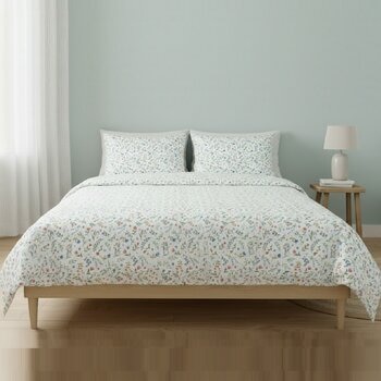 Caliphil 雲朵雙人床包兩用被四件組 152公分 X 190公分 莉莉花園