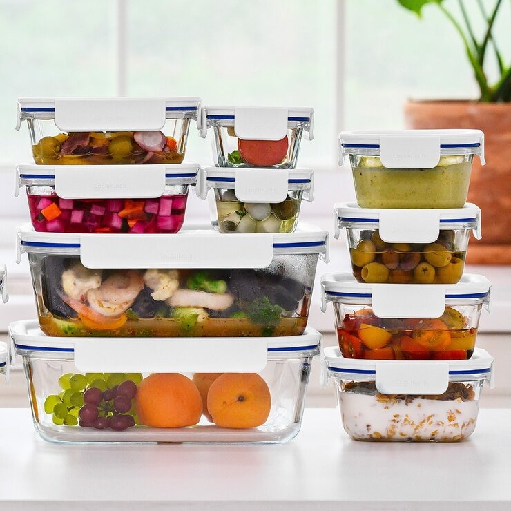 樂扣樂扣 新美學玻璃保鮮盒 含蓋10件組