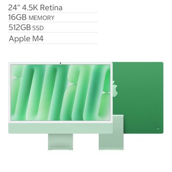 Apple iMac 24吋 搭配 M4 晶片 10核心 CPU 10核心 GPU 512GB SSD 綠色
