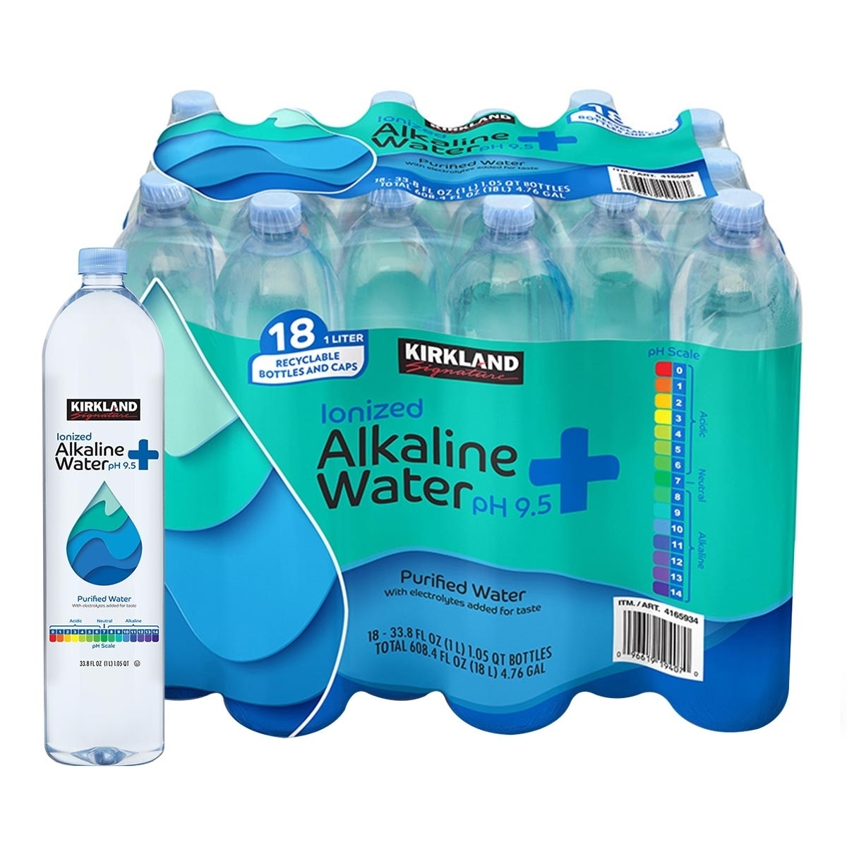 Kirkland Signature 科克蘭 鹼性離子水 1公升 X 18瓶 Costco 好市多