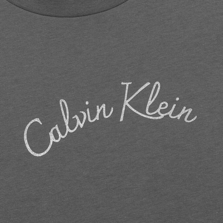 Calvin Klein Jeans 女Logo短袖圓領上衣 灰