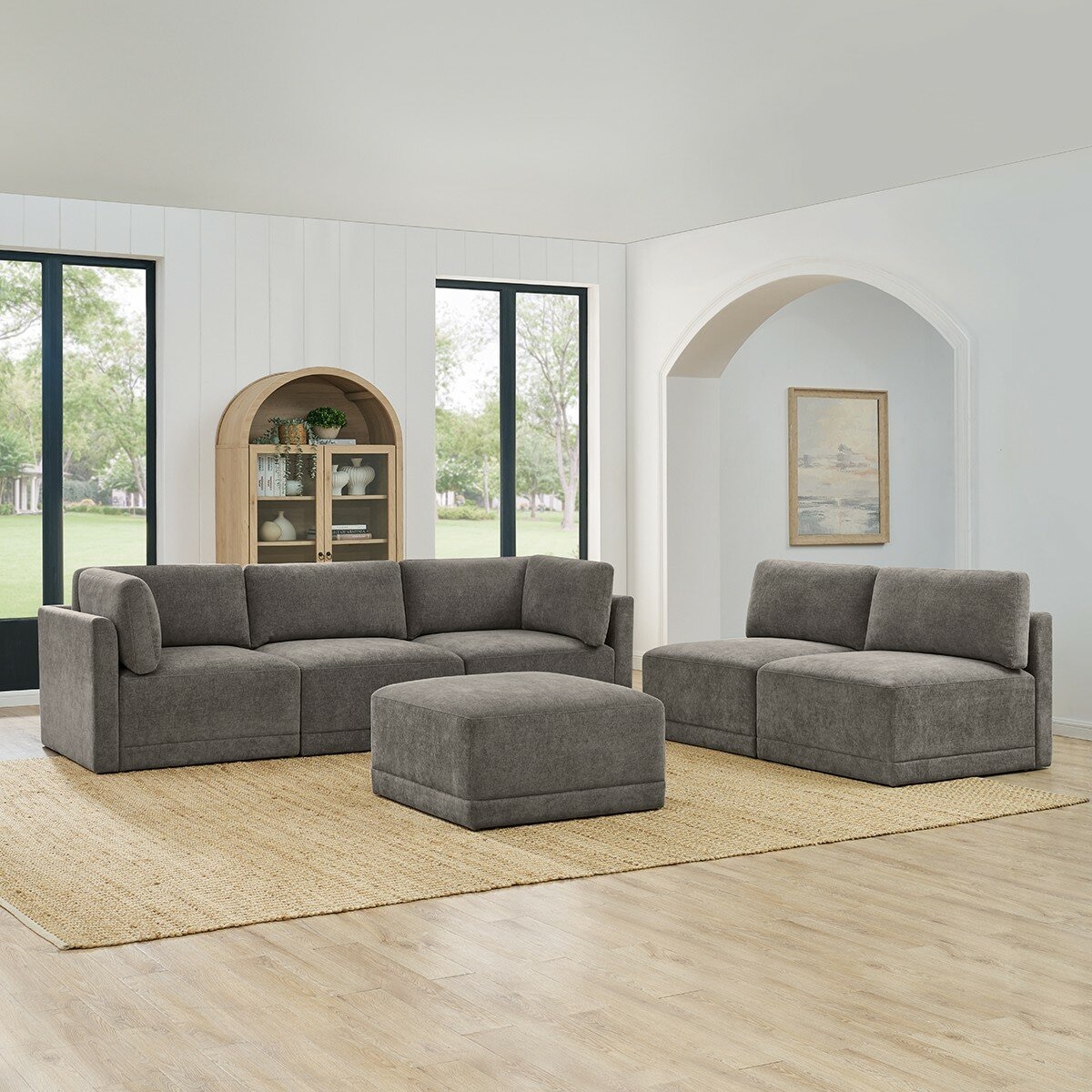 Thomasville 布面模塊沙發六件組