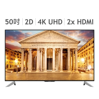 SHARP 50" 4K 連網液晶顯示器含視訊盒LC-50UA6500T SHARP 50" 4K 連網液晶顯示器含視訊盒LC-50UA6500T