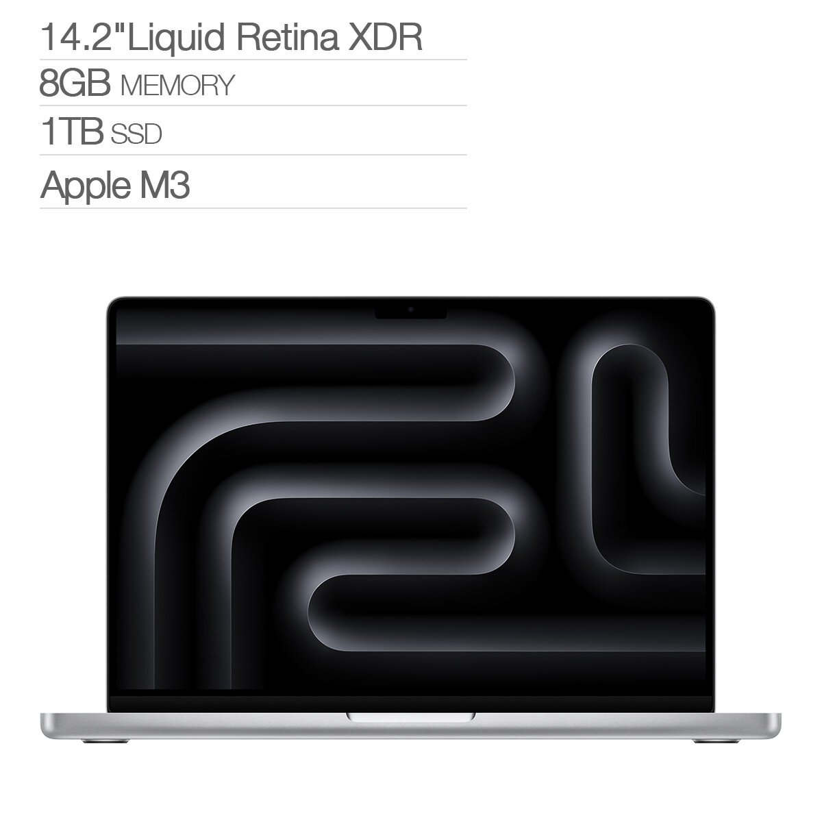 Apple MacBook Pro 14吋 搭配 M3 晶片 8 核心 CPU 10 核心 GPU 1TB SSD 銀色