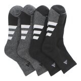 Adidas 男中筒運動襪 4雙組 黑色組