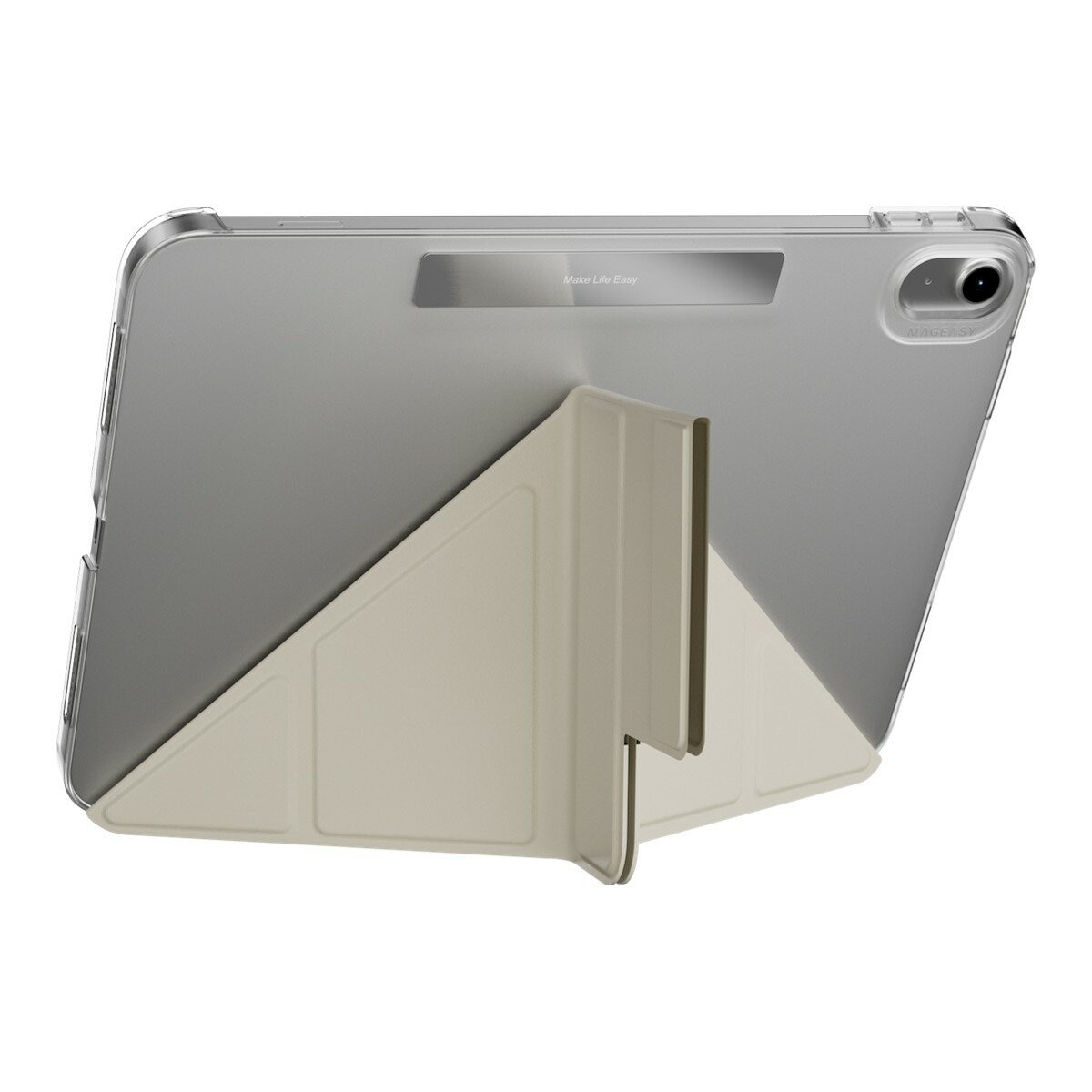 MAGEASY Facet 全方位支架透明背蓋保護套 for 2022 iPad 10 & 2025 iPad A16 星光白