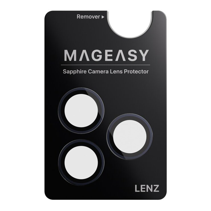 MAGEASY Bright M 不發黃軍規磁吸透明殼 iPhone 17 Pro Max(白磁圈) + 鏡頭保護貼Lenz(午夜) + Vetro 9H 鋼化玻璃保護膜