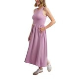 RVCA 女無袖連身洋裝 淺紫