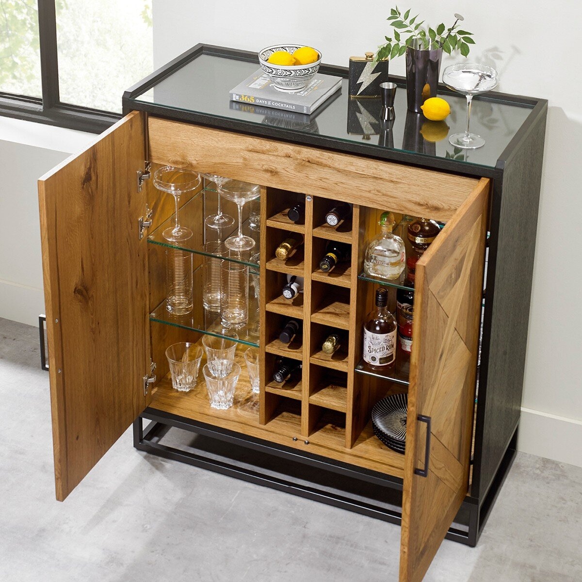 Bentley Designs Indus Rustic 橡木 酒櫃置物櫃
