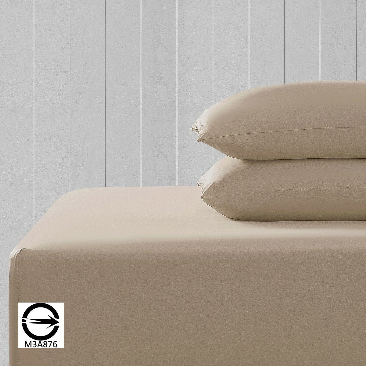 Don Home 涼感素色雙人加大床包枕套 3件組 182公分 X 190公分 錫黃