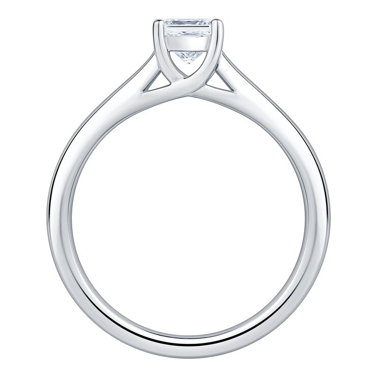 0.50 克拉 18K白K金 方形鑽石戒指 VS2/I