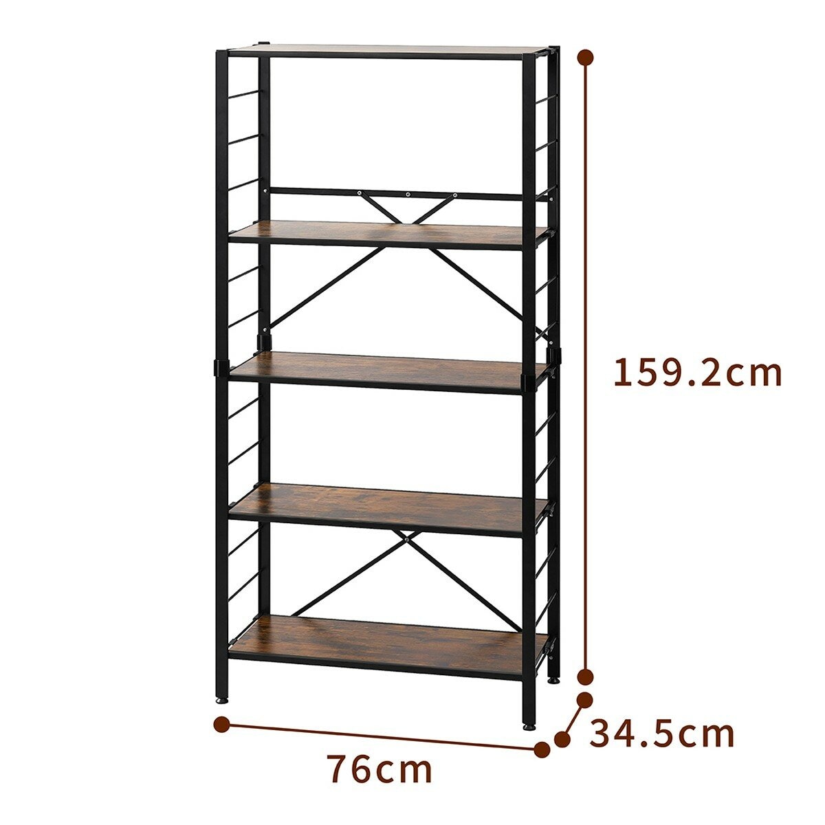 IRIS OHYAMA 萬能摺疊層架 5層 #KRSR-5 經典棕