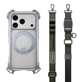 MAGEASY Odyssey Ultra M 終極防摔磁吸支架掛繩手機殼 iPhone 17 Pro(迷霧/岩石灰) + 鏡頭保護貼Lenz 鈦合金(鈦白) + Vetro 9H 鋼化玻璃保護膜