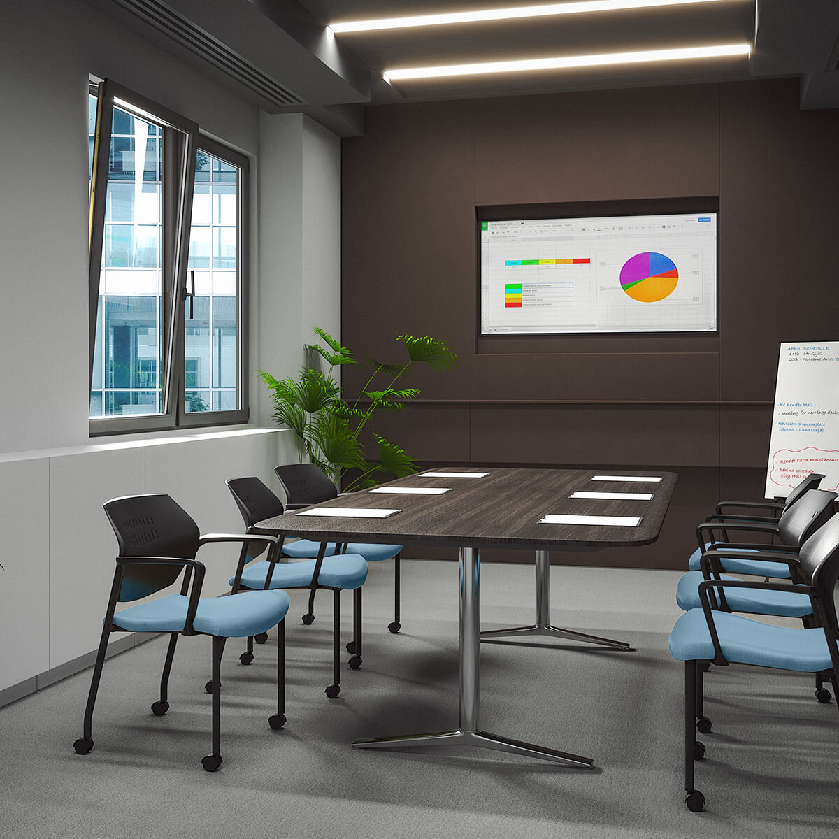 Musical Chairs Impressa 輪型扶手訪客椅