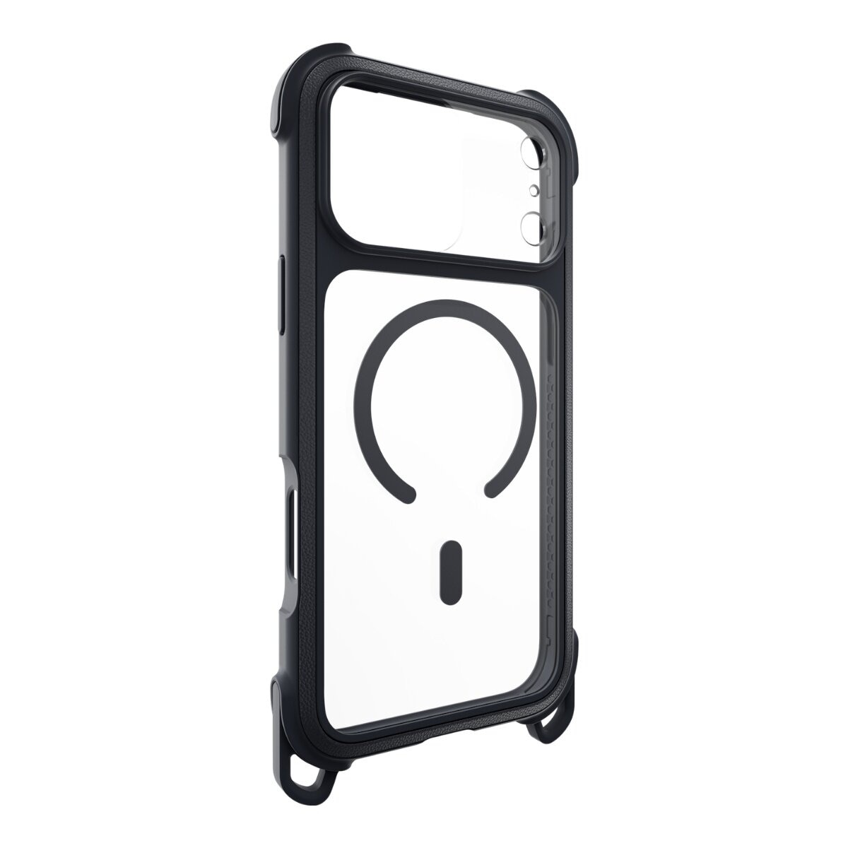 MAGEASY Odyssey Strap M 超軍規防摔掛繩手機殼 iPhone 17 Pro Max(皮革午夜/沉穩黑) + 鏡頭保護貼Lenz(午夜) + Vetro 9H 鋼化玻璃保護膜