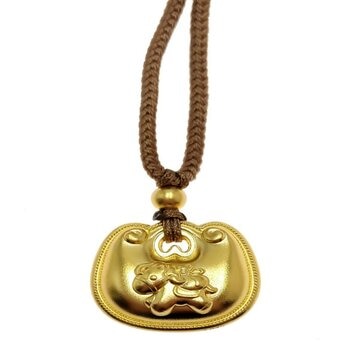 24K黃金項鍊 古法馬胖鎖 200厘