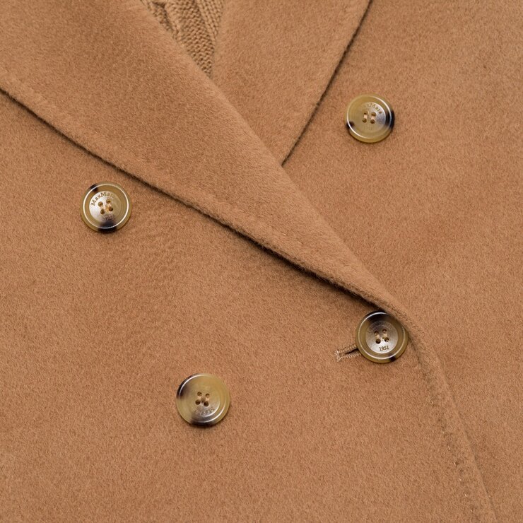 Max Mara 女雙排釦羊毛針織外套 淺棕