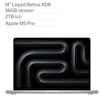 Apple MacBook Pro 14吋 搭配 M5 Max晶片 18核心CPU 32核心GPU 36GB 2TB SSD 銀色