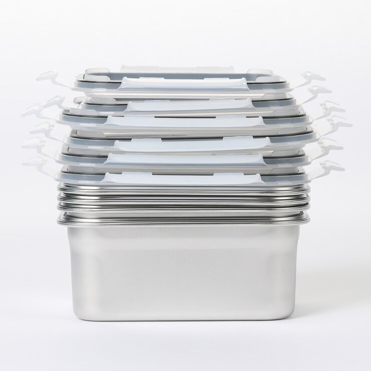 Neoflam 可微波不鏽鋼保鮮盒 含蓋12件組