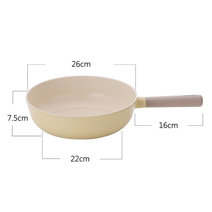 Neoflam 陶瓷不沾塗層鍋具 含玻璃上蓋 4件組 黃