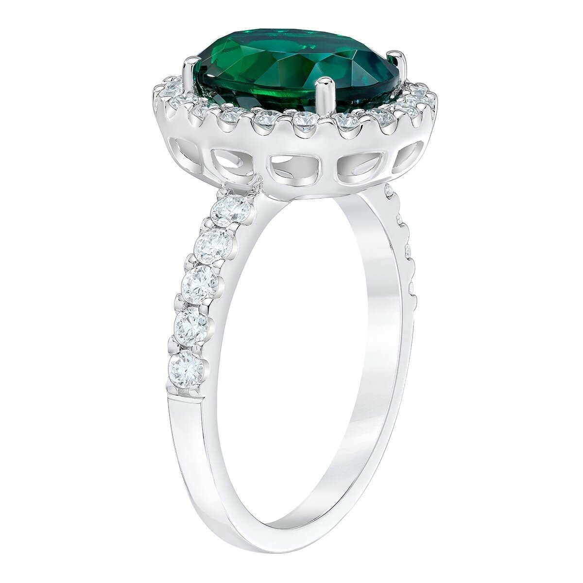 0.65克拉 祖母綠圓形鑽石戒指 VS2/I 0.65克拉 祖母綠圓形鑽石戒指 VS2/I