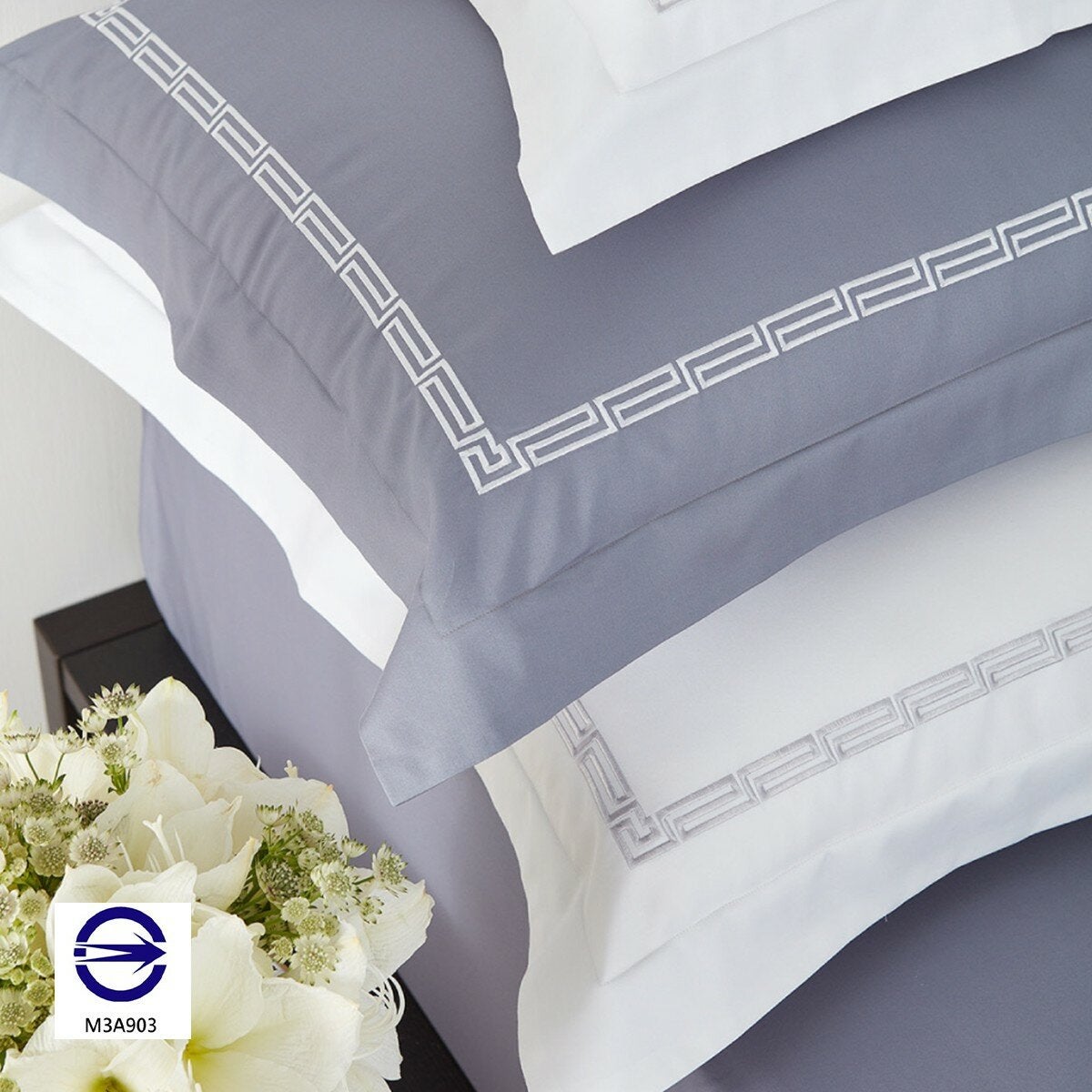 Wedgwood 刺繡加大兩用被套床包四件組 180公分 X 186公分 深刻 碎石灰 Wedgwood 刺繡加大兩用被套床包四件組 180公分 X 186公分 深刻 碎石灰