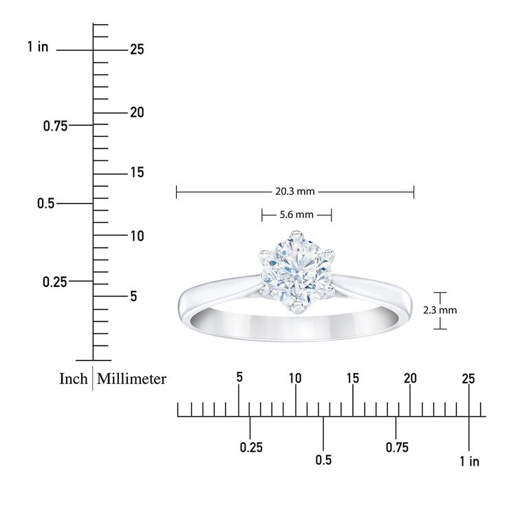 0.80 克拉 18K白K金 圓形鑽石戒指 VS2/I
