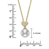 0.06克拉 14K黃K金 鑽石珍珠項鍊