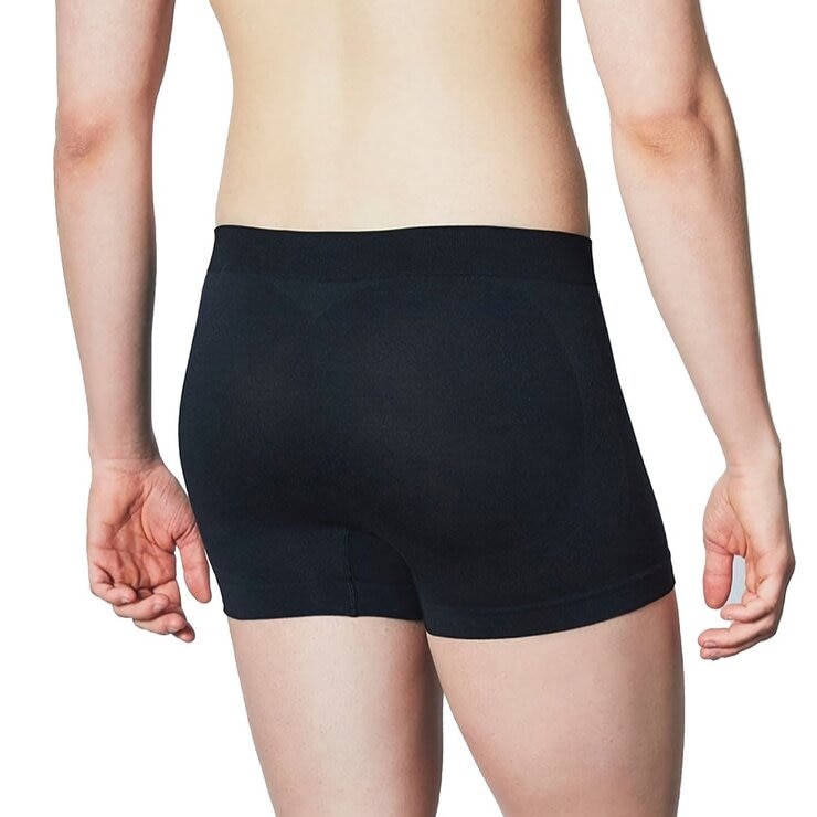 郡是 男 3D一體成型平口內褲 黑