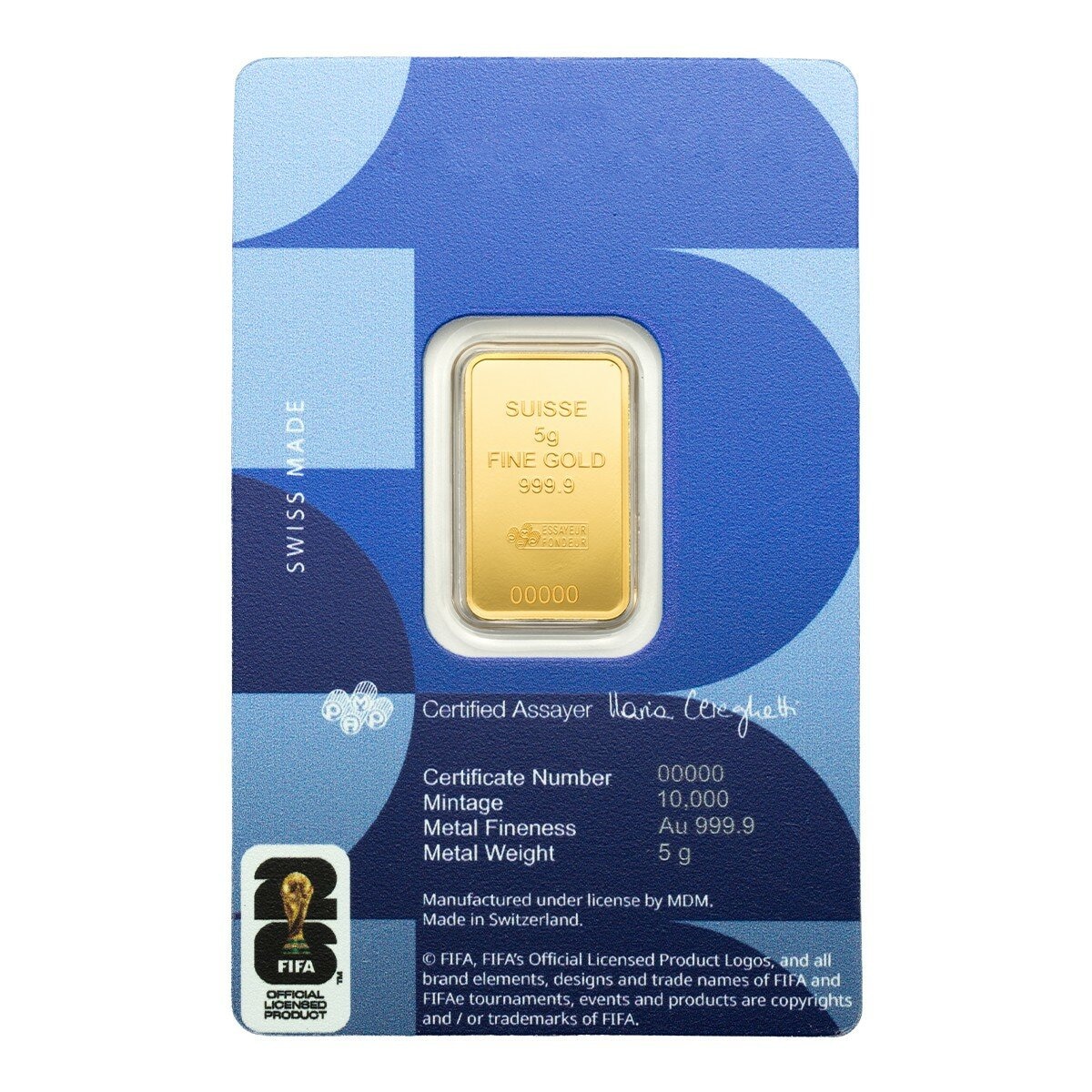 PAMP FIFA 999.9 純金條塊 5公克