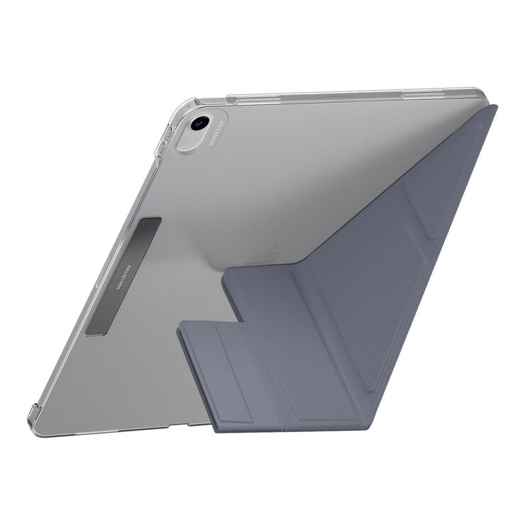 MAGEASY Facet 全方位支架透明背蓋保護套 適用於 2024 iPad Air 13吋 2025 M3 / 2024 M2 阿拉斯加藍