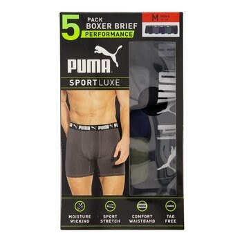 Puma 男平口內褲五入組 M號