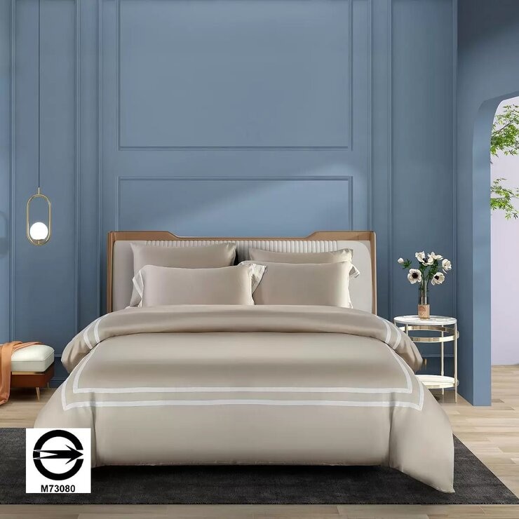 Don Home 萊賽爾素色雙人加大被套床包六件組 182公分 X 190公分 淺茶