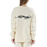 Ed Hardy 女刺繡圓領長袖上衣 白