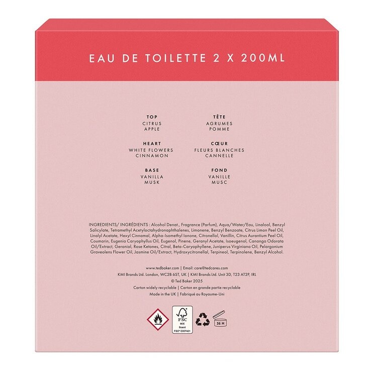 Ted Baker 經典款女用香水 200毫升 X 2入
