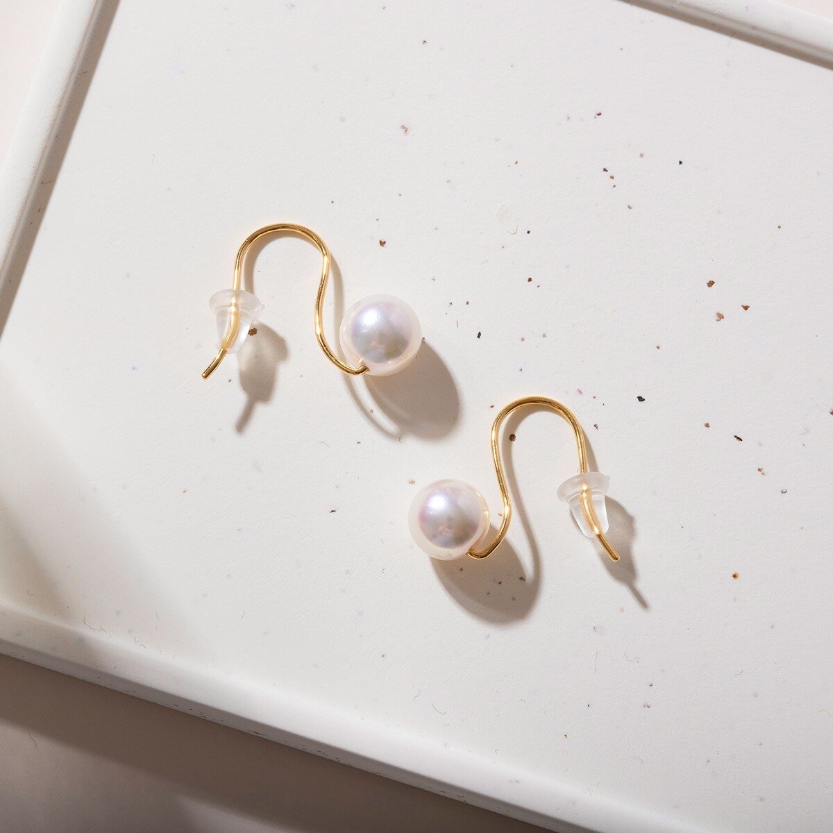 Tokyo Pearl 18K黃K金 7.5公釐 - 8.0公釐 Akoya 珍珠耳環