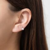 Tokyo Pearl 18K白K金 5.0公釐 - 5.5公釐 Akoya 珍珠鑽石耳環