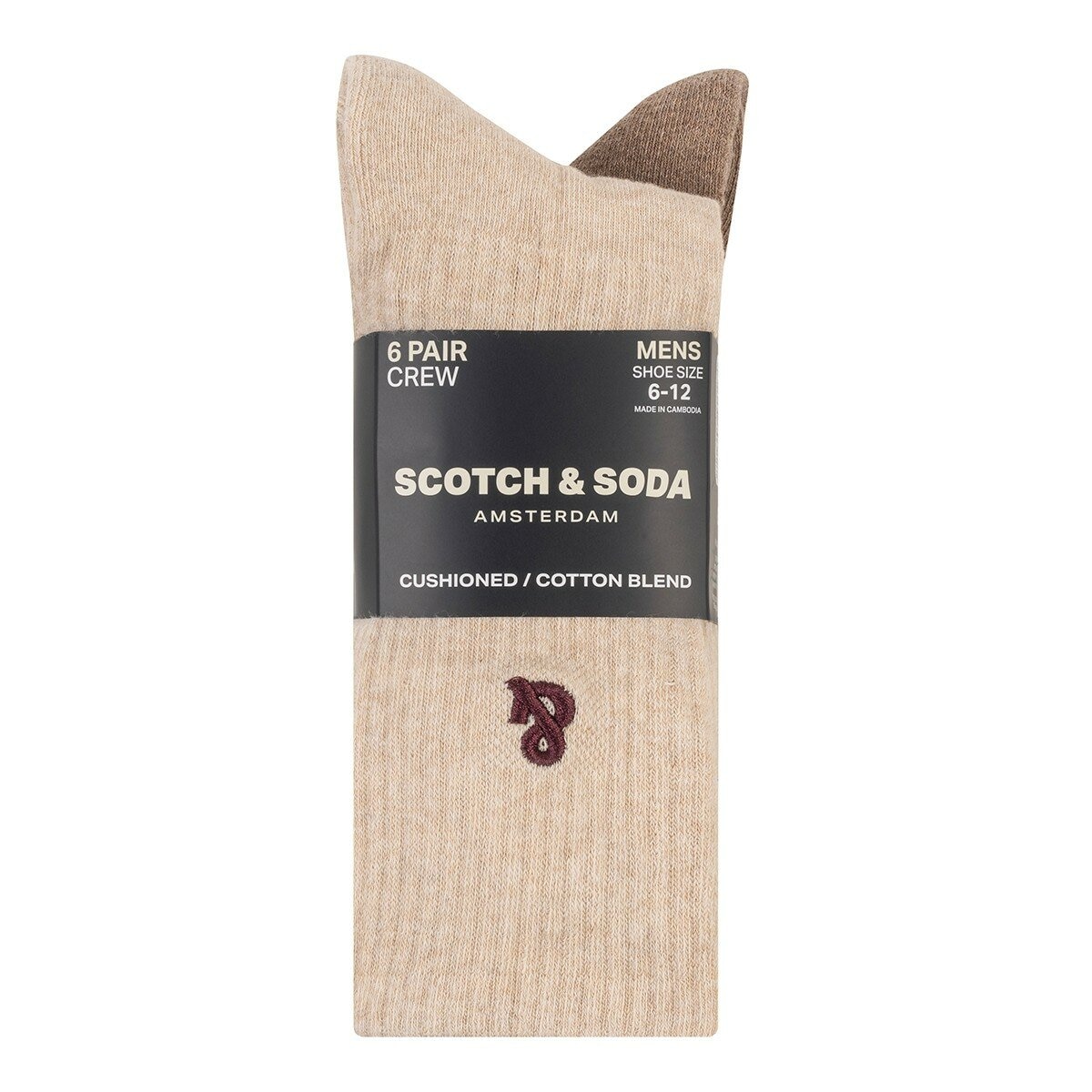 Scotch & Soda 男襪6入組 棕
