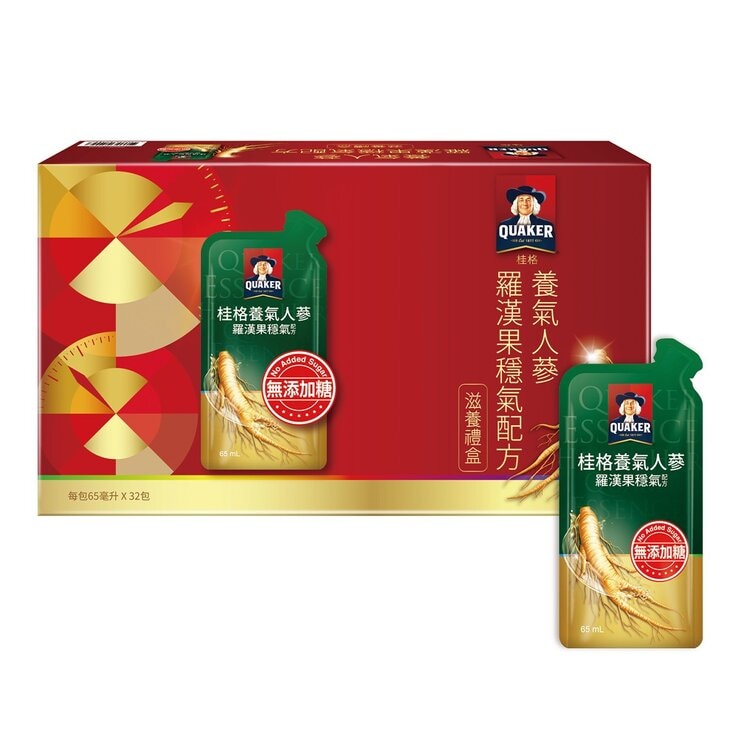 桂格 養氣人蔘 羅漢果穩氣配方滋補液 65毫升 X 32包