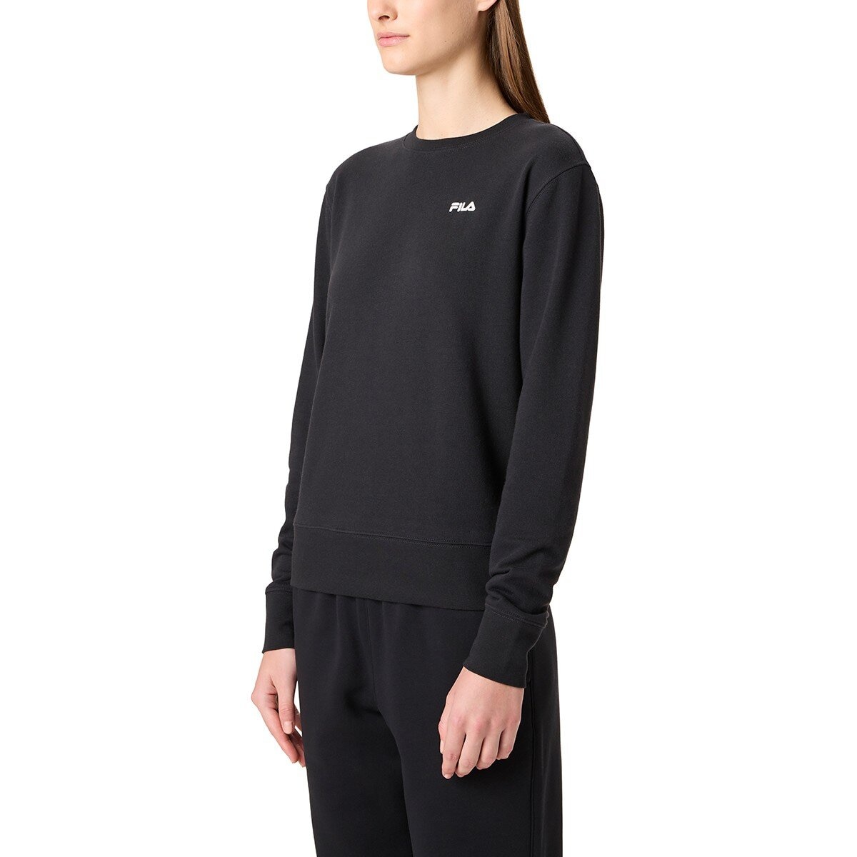 Fila 女圓領長袖上衣 黑