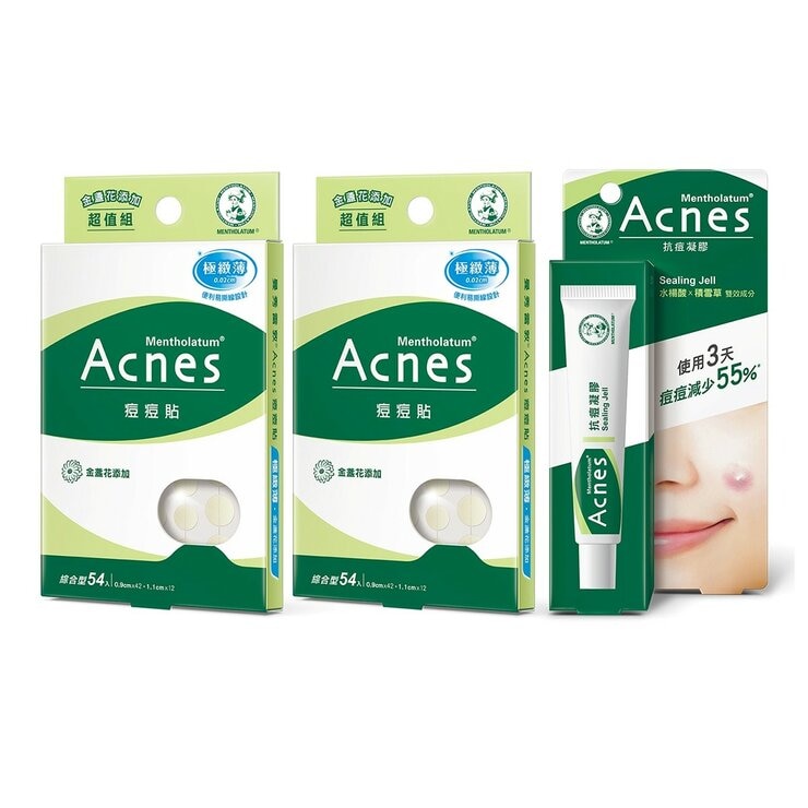 曼秀雷敦 痘痘貼(滅菌) 54入 X 2盒 + 抗痘凝膠18公克 X 1入