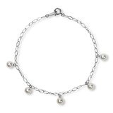 Tokyo Pearl 18K白K金 4.5公釐 - 5.5公釐 Akoya 珍珠手環