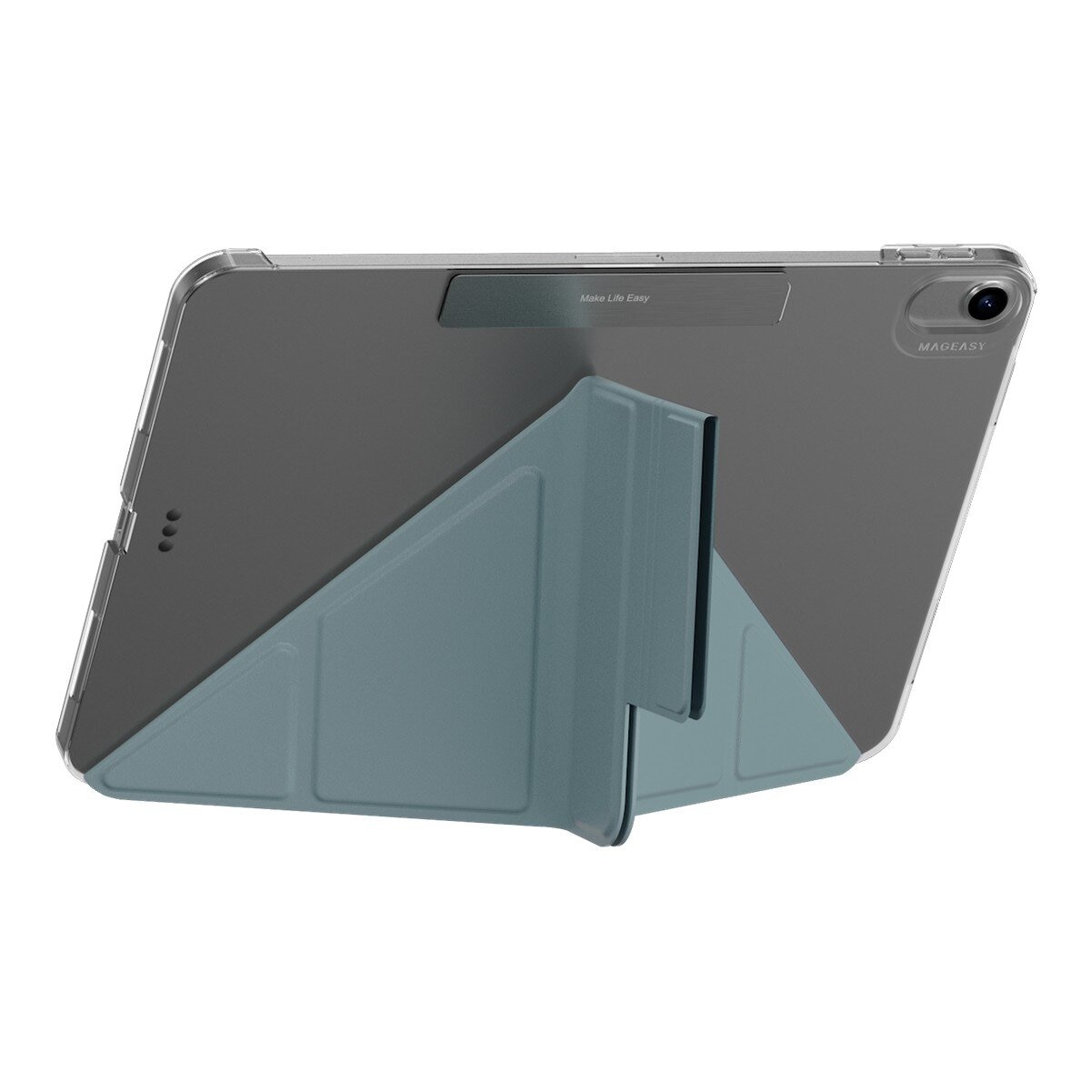MAGEASY Facet 全方位支架透明背蓋保護套 適用於 2024 iPad Air 11吋 2025 M3 / 2024 M2 寧靜藍