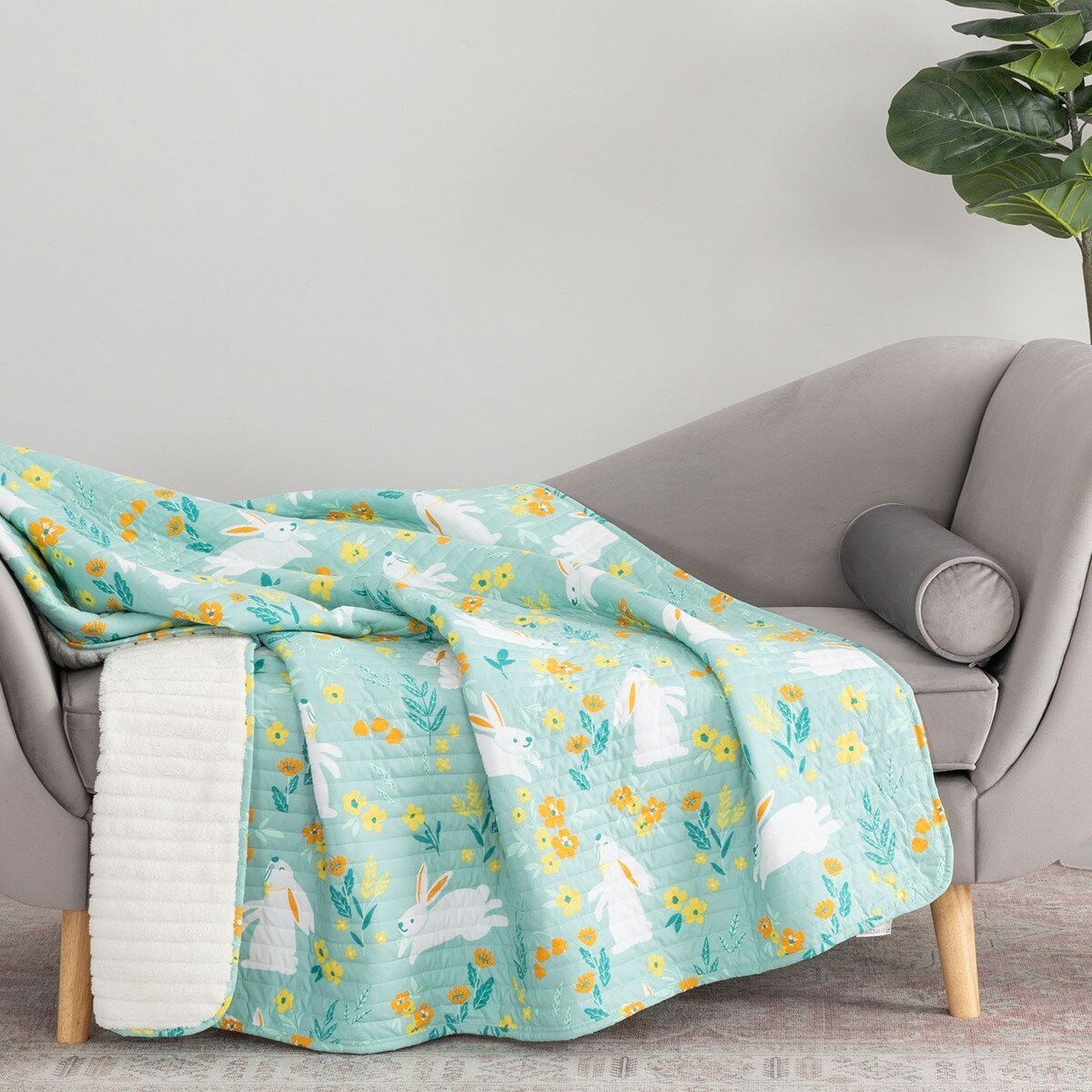 Berkshire 印花薄被毛毯 152公分 X 177公分 兔子 Berkshire 印花薄被毛毯 152公分 X 177公分 兔子