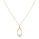 淡水珍珠項鍊 14K黃K金 7公釐-7.5公釐