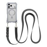 MAGEASY Odyssey Strap M 超軍規防摔掛繩手機殼 iPhone 17 Pro Max(迷霧/高冷灰) + 鏡頭保護貼Lenz(珊瑚) + Vetro 9H 鋼化玻璃保護膜