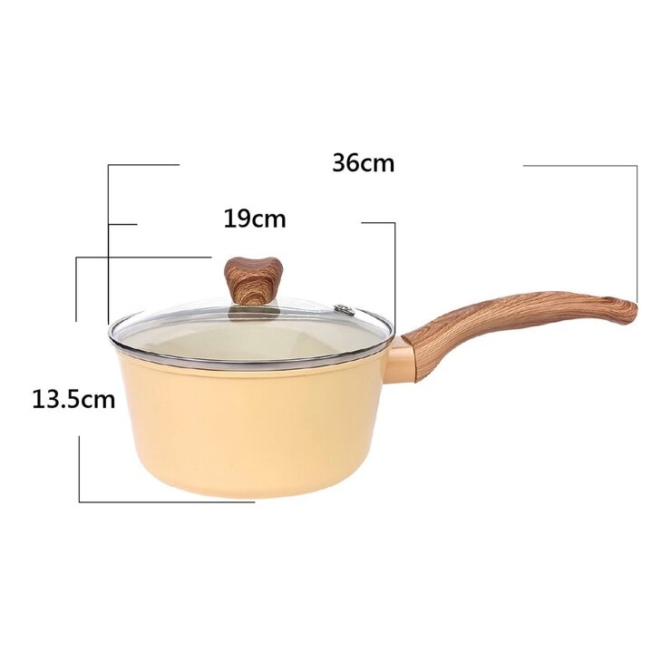 Neoflam Reverse系列 不沾陶瓷塗層單柄湯鍋 含玻璃上蓋 18公分 1.9公升