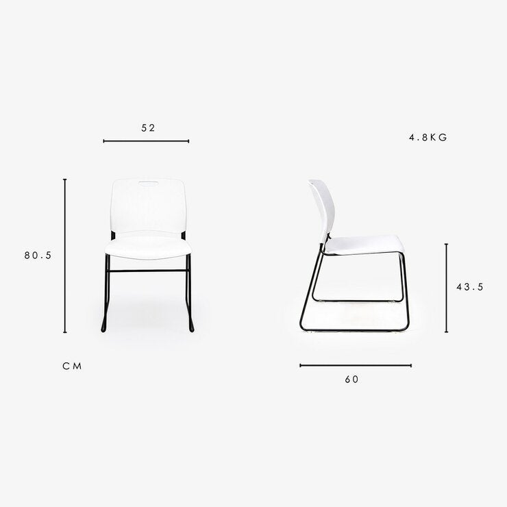 Musical Chairs Harmony 可堆疊訪客椅 2入組 白
