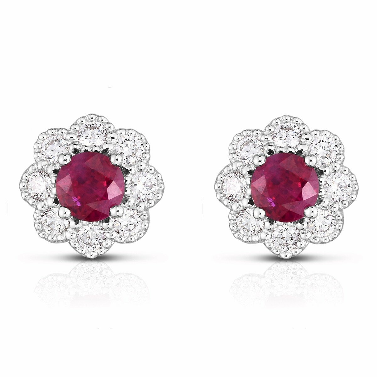 0.45克拉 紅寶石鑽石耳環 VS2/I 0.45克拉 紅寶石鑽石耳環 VS2/I